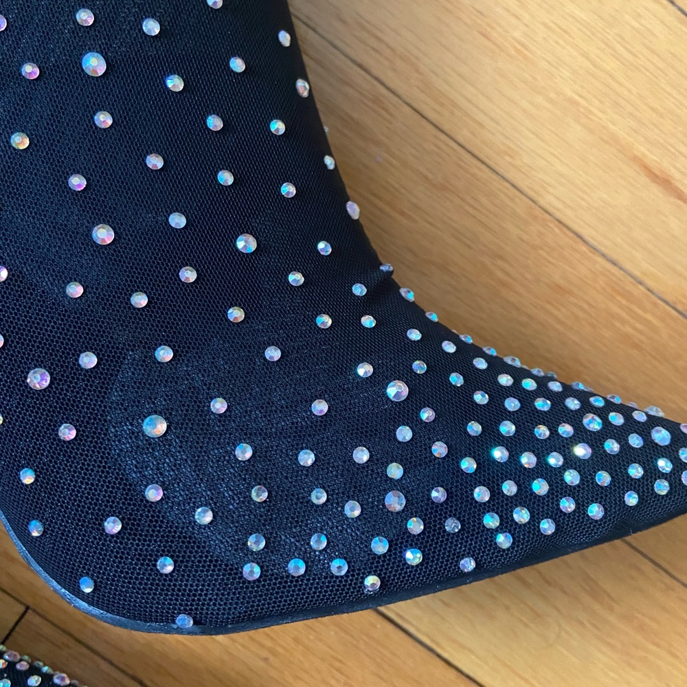 Sheer Rhinestone studded ankle boots - Picture 9 of 9